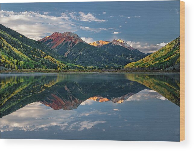 Crystal Lake Wood Print featuring the photograph Crystal Morning by Angela Moyer