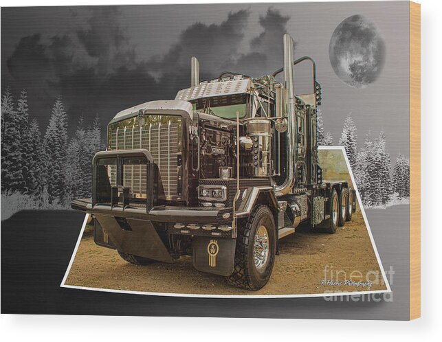 Big Rigs Wood Print featuring the photograph Custom Truck Catr9397a-19 by Randy Harris