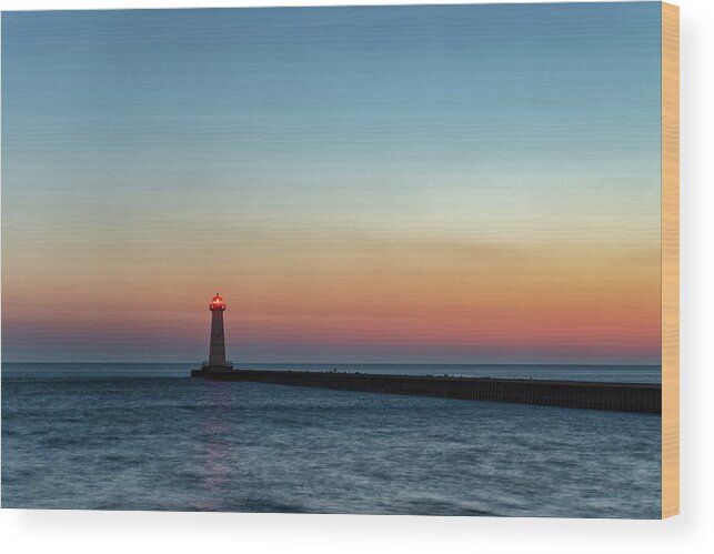 Lake Ontario Wood Print featuring the photograph Dawn at Sodus Point by Rod Best