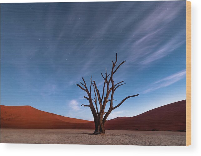 Deadvlei Wood Print featuring the photograph Deadvlei At Dusk by Luigi Ruoppolo