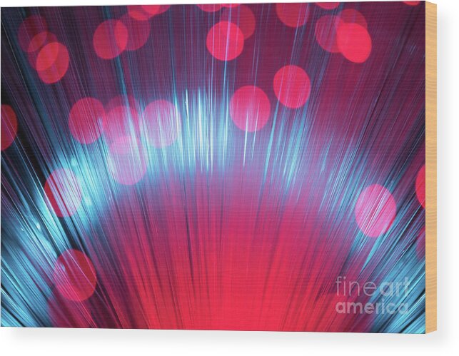 Arch Wood Print featuring the photograph Defocused Fiber Optic by Miragec