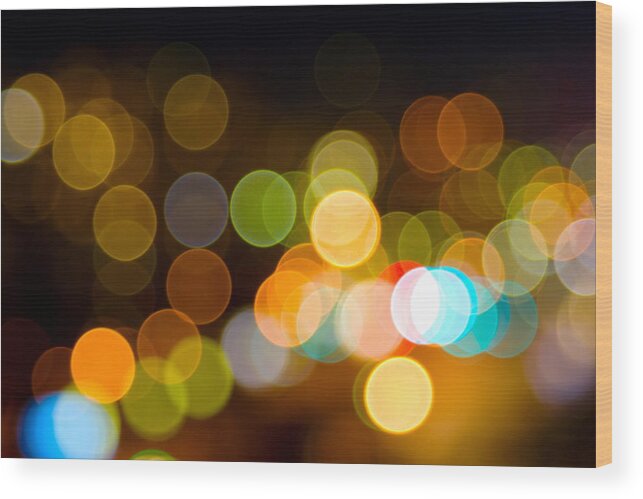 Curve Wood Print featuring the photograph Defocused Lights by Sunnybeach