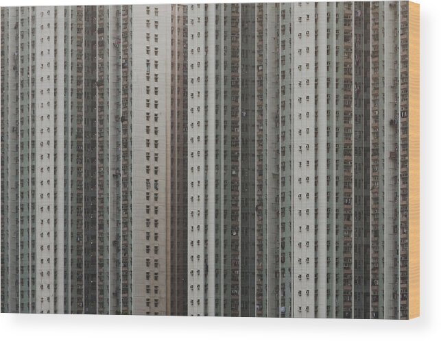Apartment Wood Print featuring the photograph Dense Windows Of High Rise Constructed by D3sign