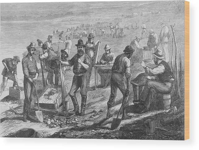 Miner Wood Print featuring the photograph Diamond Mining by Kean Collection