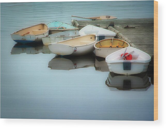 Boat Wood Print featuring the photograph Dinghies at Rest by Jane Selverstone