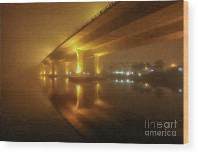 Dridke Wood Print featuring the photograph Disappearing Bridge by Tom Claud