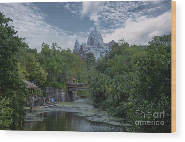 Mountain Wood Print featuring the photograph Disney World Mountain by Dale Powell