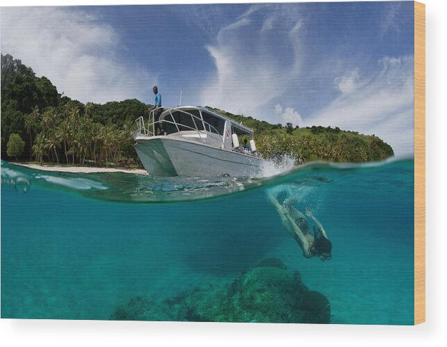 Fiji Wood Print featuring the photograph Dive To Fiji by Andrey Narchuk