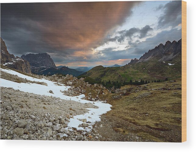 Scenics Wood Print featuring the photograph Dolomites, Alps by Scacciamosche