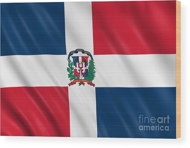 Arabia Wood Print featuring the photograph Dominican Republic Flag by Visual7