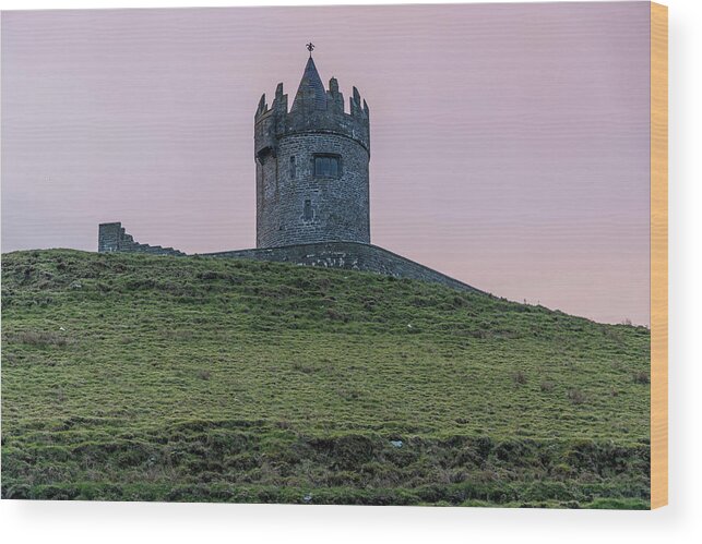 Canon Travel Photography Wood Print featuring the photograph Doonagore Castle Ireland by John McGraw