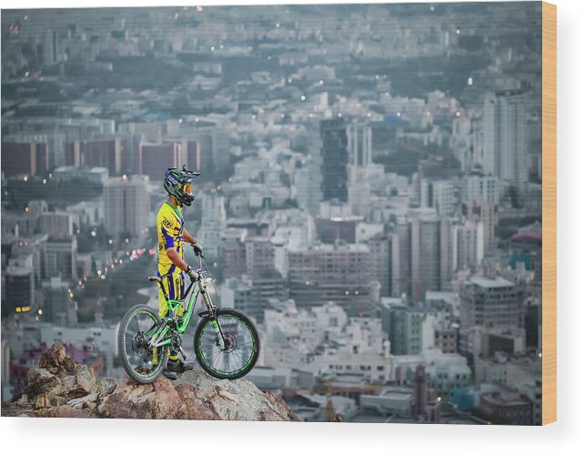 Bike Wood Print featuring the photograph Downhill by Ehsan Minaeian