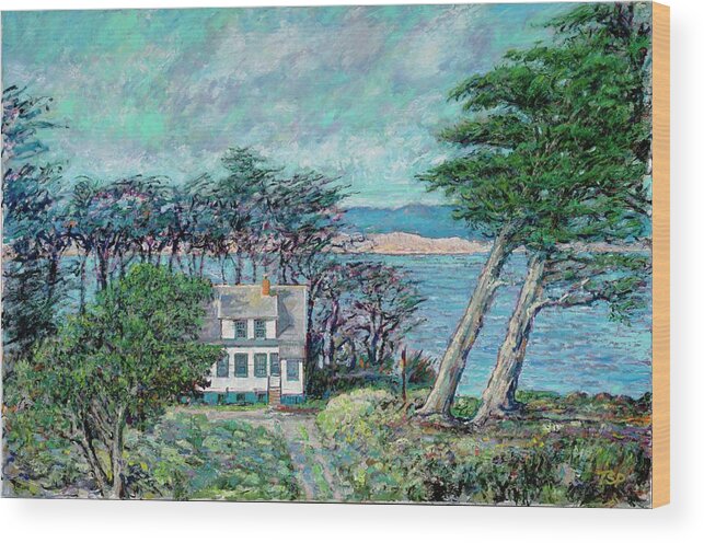 Seascape Wood Print featuring the painting Drakes Bay Habitation by Tom Pittard