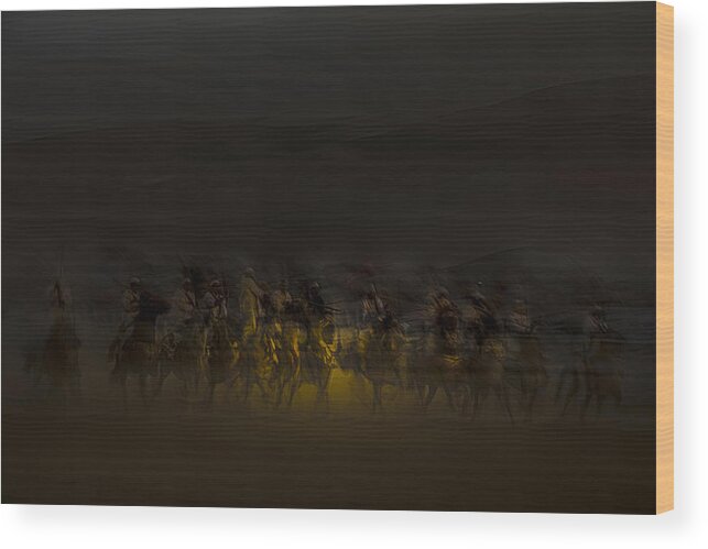 International Equestrian Festival Wood Print featuring the photograph Drawing With Light by Yomn Almonla