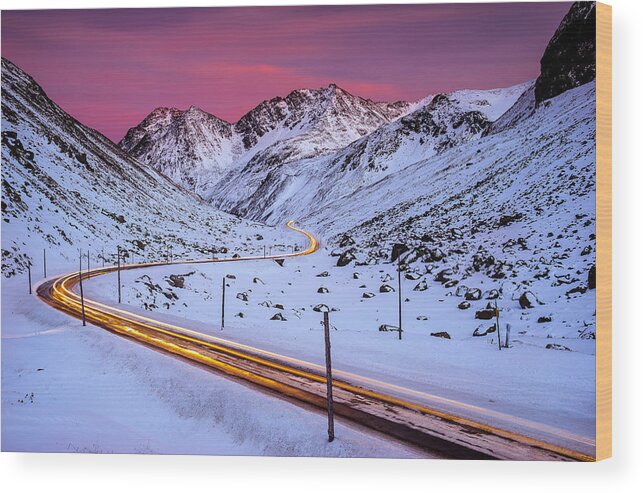 Fluela Wood Print featuring the photograph Drive Through by Andreas Agazzi