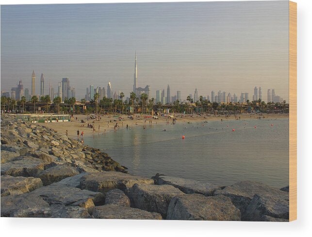 Skyline City Wood Print featuring the photograph Dubai Skyline by Rocco Silvestri