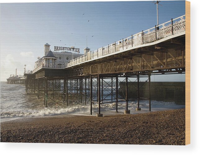 Sussex Wood Print featuring the photograph East Brighton Pier by Rob ellis
