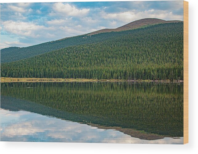 Alhann Wood Print featuring the photograph Echo Lake and Mt Evans by Al Hann