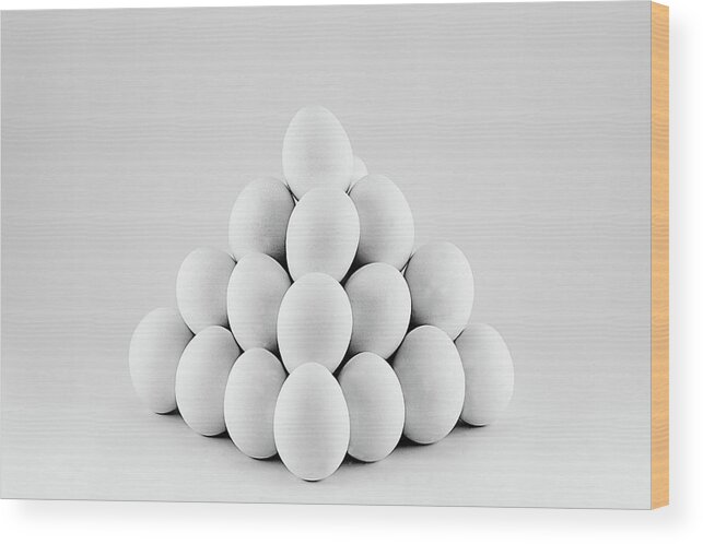 Heap Wood Print featuring the photograph Egg Pyramid by Gert Lavsen Photography