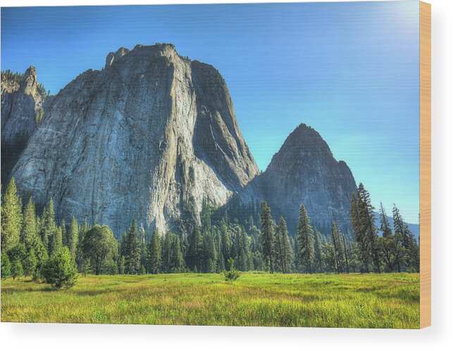 Mariposa County Wood Print featuring the photograph El Capitan In Yosemite National Park by Pawel.gaul