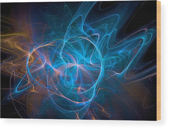 Electric Wood Print featuring the digital art Electric Universe Blue by Don Northup