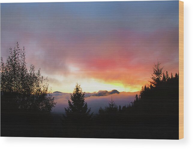 Sunrise Wood Print featuring the photograph Elk Ridge Sunrise by Debra Baldwin