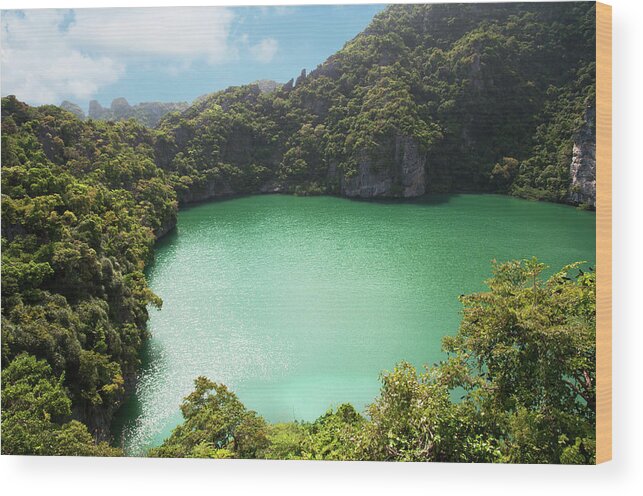 Scenics Wood Print featuring the photograph Emerald Lagoon by Nadzeya kizilava