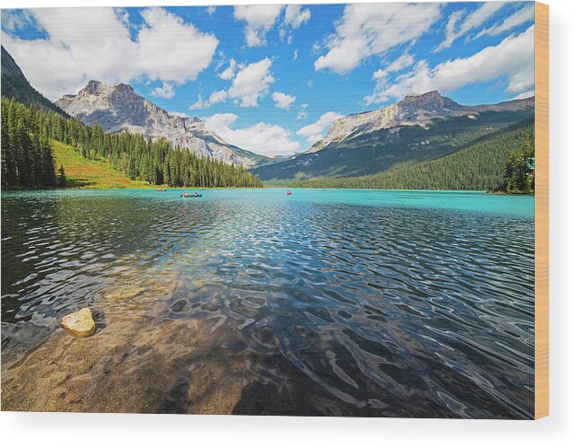 Yoho Wood Print featuring the photograph Emerald Lake Blue Water Yoho National Park Banff British Columbia by Toby McGuire