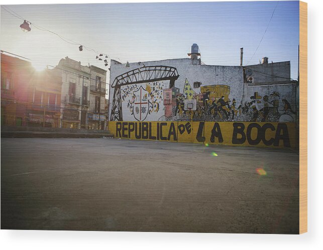 Empty Wood Print featuring the photograph Empty Soccer Field In La Boca by Just One Film