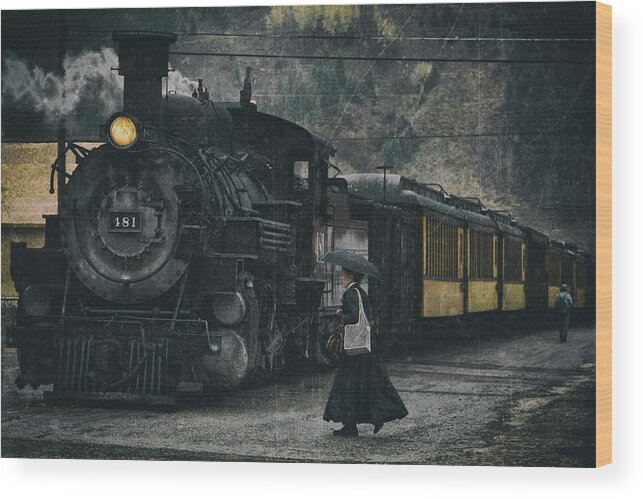 Train Wood Print featuring the photograph End Of The Line by Carl Bostek
