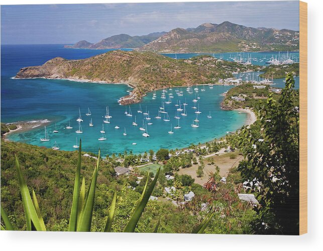 Water's Edge Wood Print featuring the photograph English Harbour, Antigua by Cworthy