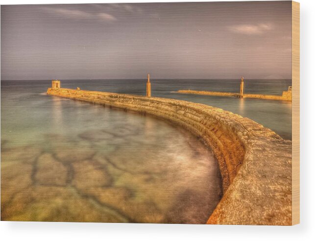 Tranquility Wood Print featuring the photograph Entrance To The Old Tel-aviv Port by Photo By Ami Faran