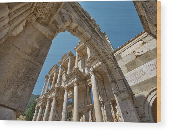 Arch Wood Print featuring the photograph Ephesus Library Of Celcus by Izzet Keribar