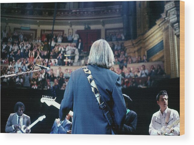 Music Wood Print featuring the photograph Eric Clapton Royal Albert Hall 1990 by Martyn Goodacre