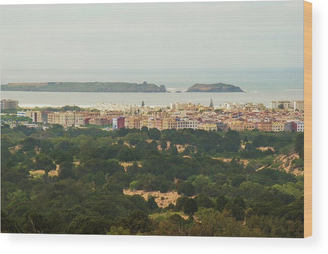 Essaouira Wood Print featuring the photograph Essaouira From the Hills by Jessica Levant