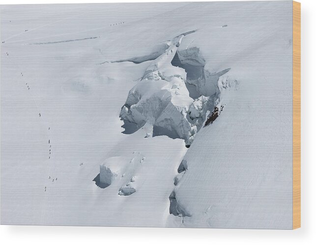 Monte Wood Print featuring the photograph Falling Seracs by Ori Feldman
