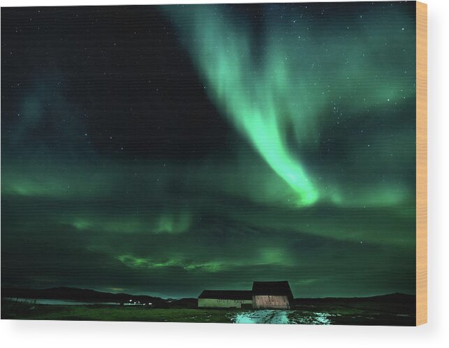Iceland Wood Print featuring the photograph Farmyard Light by Framing Places