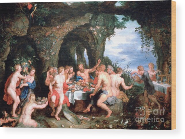 Banquet Wood Print featuring the drawing Feast Of Achelous, C1615. Artist Jan by Print Collector