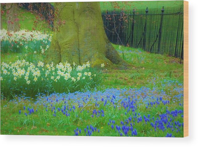 Field Of Flowers Wood Print featuring the photograph - Field of Flowers by THERESA Nye