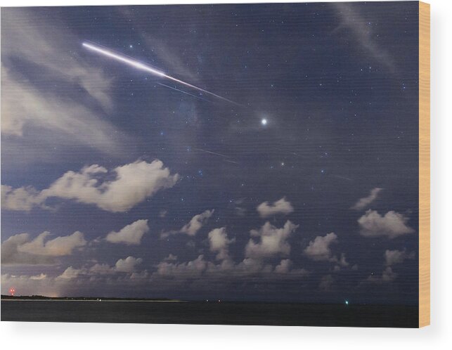Clouds Wood Print featuring the photograph Fireball in the Sky by Joe Leone