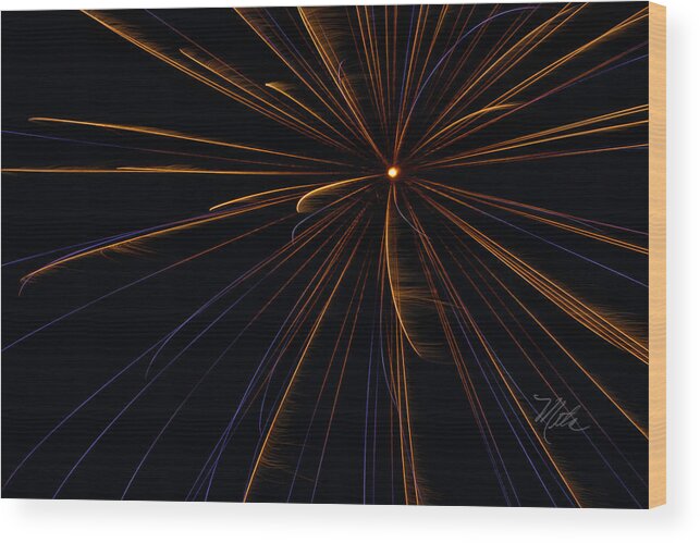 Fireworks Wood Print featuring the photograph Fireworks Sputnik by Meta Gatschenberger