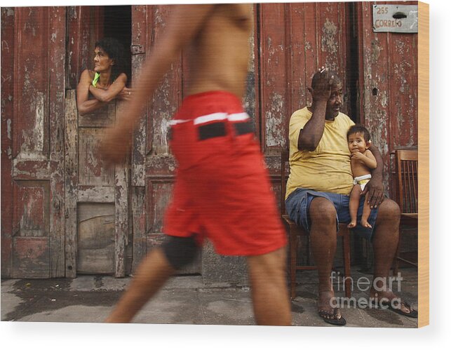 Marching Wood Print featuring the photograph First 2014 Carnival Street Parade In Rio by Mario Tama