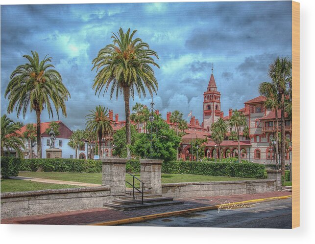 Storm Wood Print featuring the photograph Flagler College Storm by Joseph Desiderio