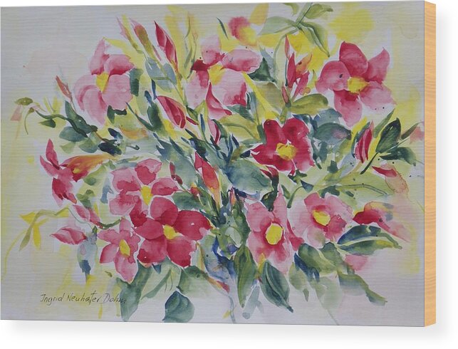 Flowers Wood Print featuring the painting Floral I by Ingrid Dohm