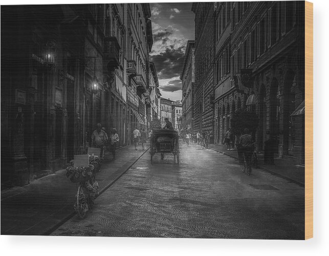 Florence Wood Print featuring the photograph Florence Road by Andrea Fraccaroli