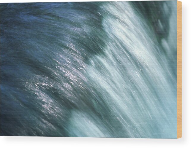 Blurred Motion Wood Print featuring the photograph Flowing Water by Ooyoo