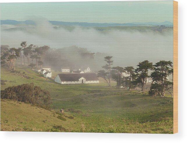 North America Wood Print featuring the photograph Fog Over Pierce Ranch by Jonathan Nguyen