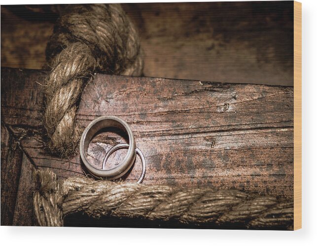 Wedding Band Wood Print featuring the photograph Forever yours by Daniel Martin