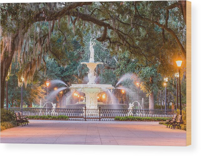 Landscape Wood Print featuring the photograph Forsyth Park, Savannah, Georgia, Usa by Sean Pavone