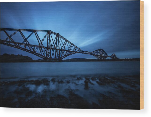 Tranquility Wood Print featuring the photograph Forth Rail Bridge by Graham Mackay